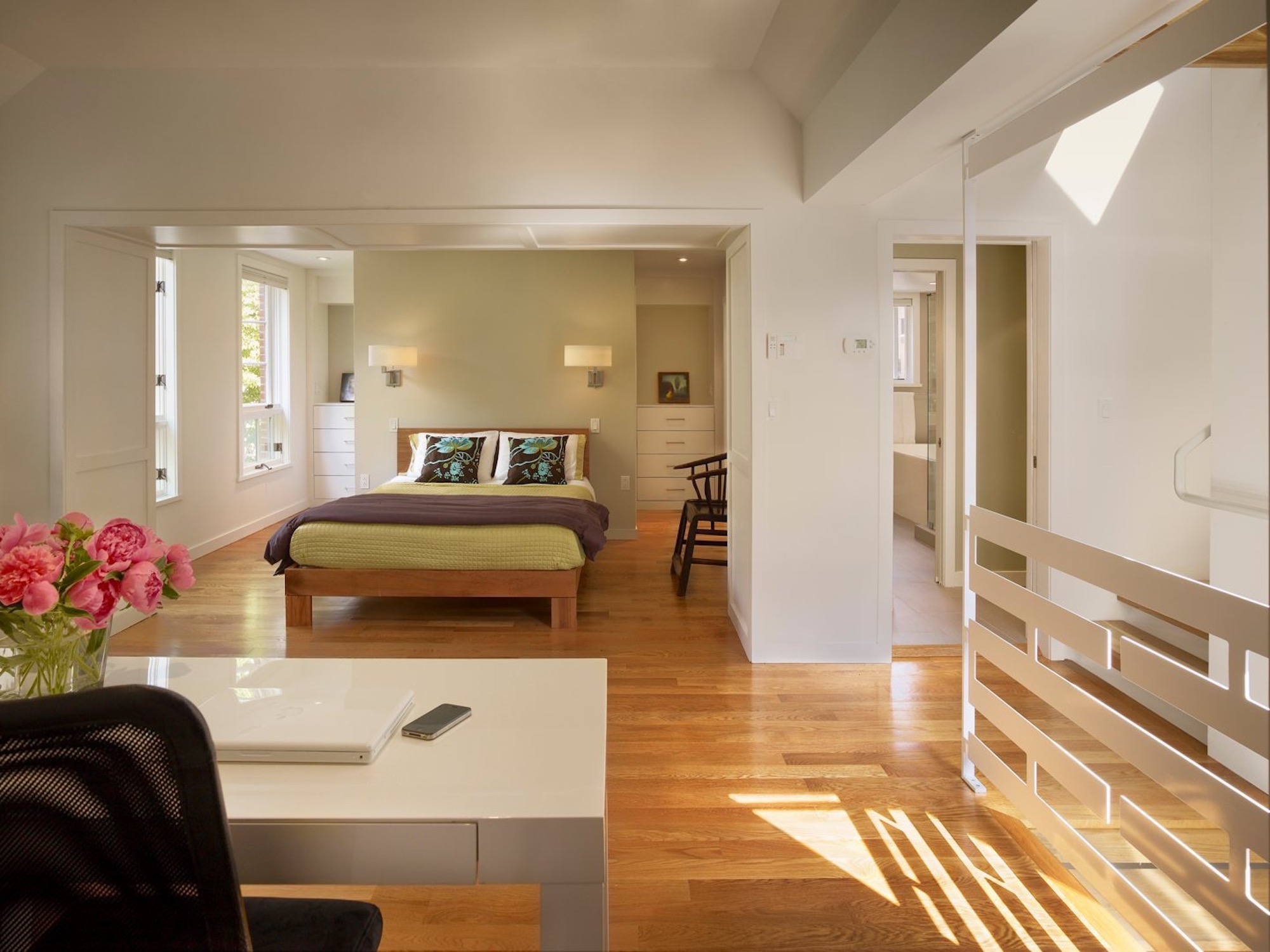 Craftsmen detail work inside a custom renovation